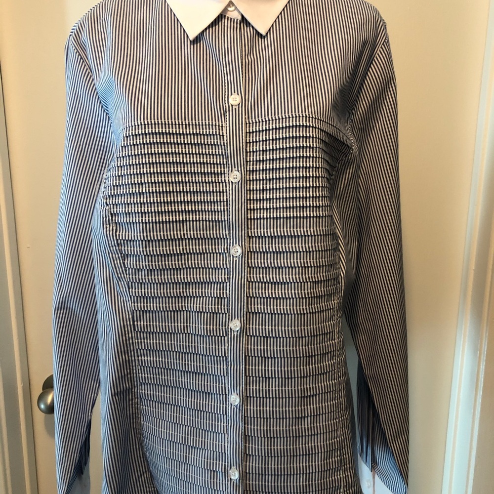 Long Sleeve Pleated Front Shirt